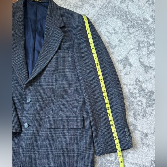 Towncraft Men's Blue Multi Colored 2 Buttoned Sports Jacket Size 40R wool blend - Picture 5 of 10
